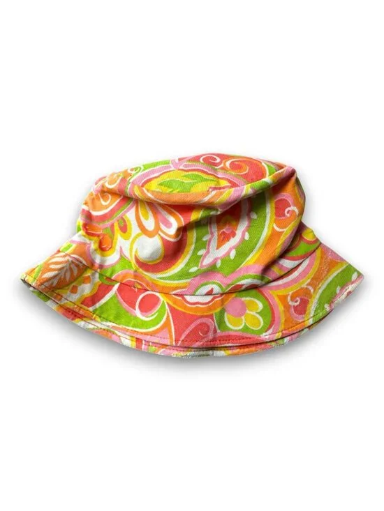 Vintage 1960s Sun Hatter of Florida Bucket Hat Psychedelic Paisley Mod Pink Oran - Picture 10 of 10